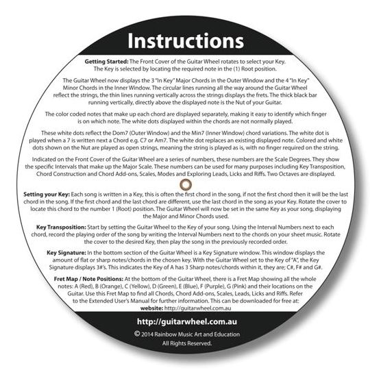 Guitar Wheel - Rear Instructions