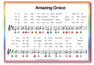 Rainbow Music - Beginner Piano for Kids - Song - Amazing Grace
